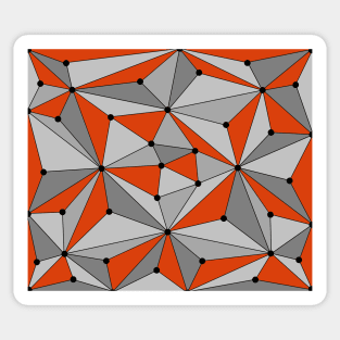 Abstract geometric pattern - orange and gray. Sticker